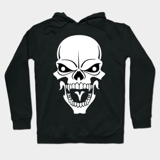 Angry Black and White Skull Hoodie